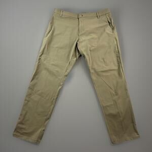 Lululemon Commission Pant Classic Mens 38x30 Tapered Dark Olive Warpstreme
